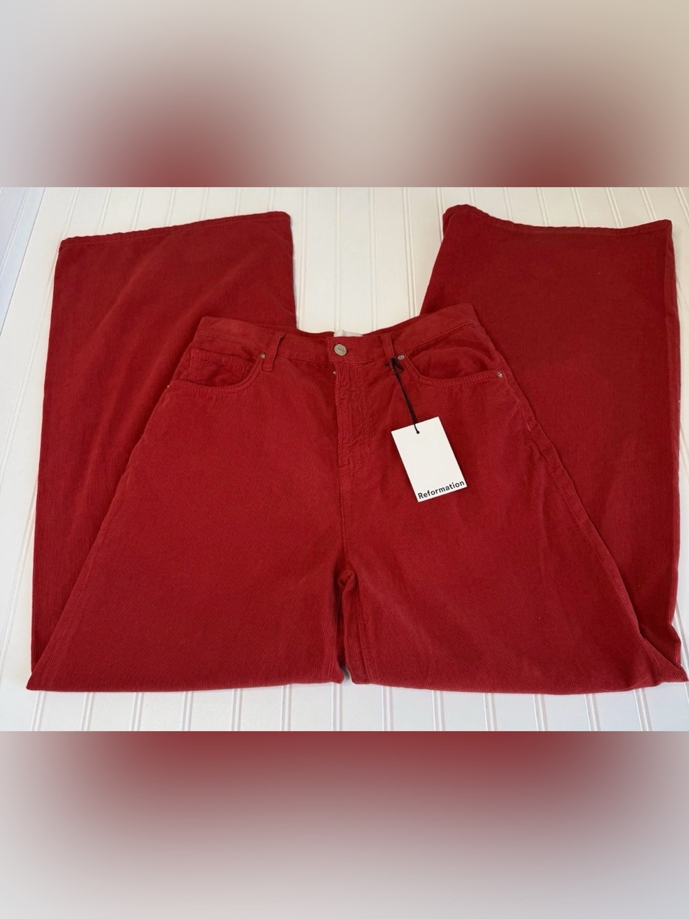 Reformation Eden Wide Leg Corduroy Pants Women’s Red 27 NEW
Inseam 31